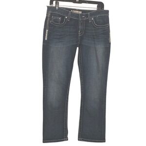 BKE Sabrina Bootcut Jeans Womens 28‎ Dark Wash Stretch Embellished Pockets